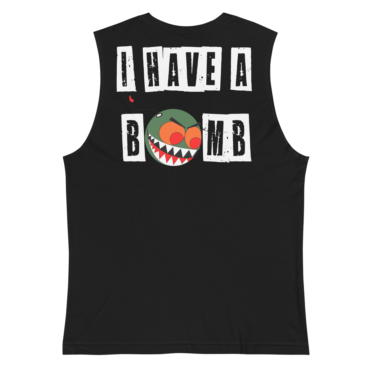 I HAVE A BOMB MENS TANK (WHITE TEXT)